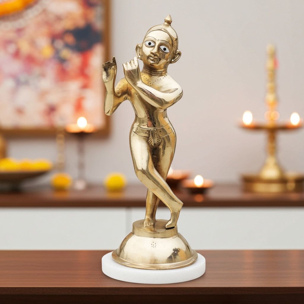 Brass Showpiece Krishna Thakur Ji Jugal Jodi Statue (BSMAS1584 K)