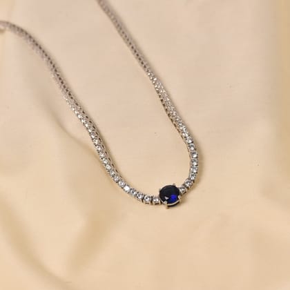 Woodland Necklace - Blue-Silver / 18"