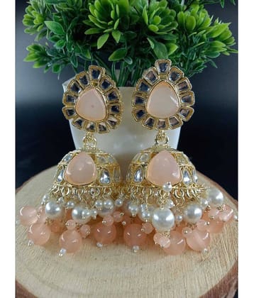 Jiyanshi fashion Peach Jhumki Earrings ( Pack of 1 )