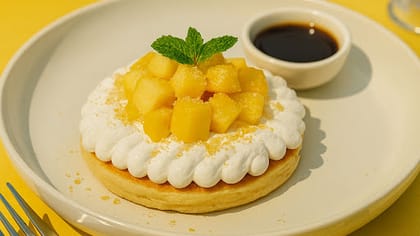 Fresh Mango & Maple Syrup Pancake