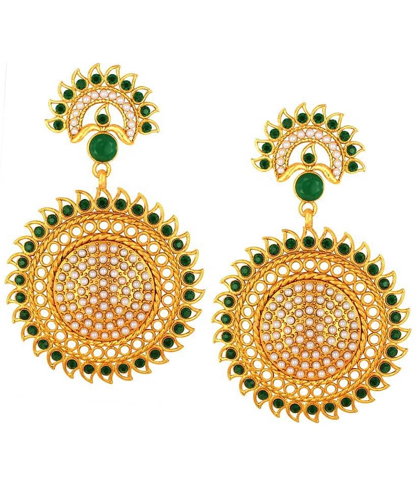 Spargz - Golden Chandelier Earrings ( Pack of 1 )