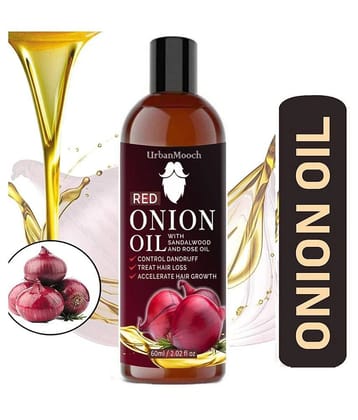 UrbanMooch Red ONION Oil Blend Of 18 Natural For Hair Growth- 60 mL