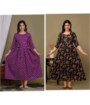 Nevisha Style Multi Color Cotton Maternity Kurta Pack of 2