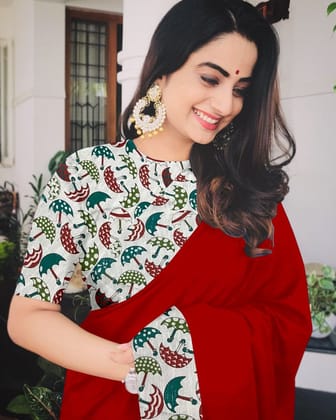 Lovely Red Colored Festive Wear Woven Chanderi Silk Saree