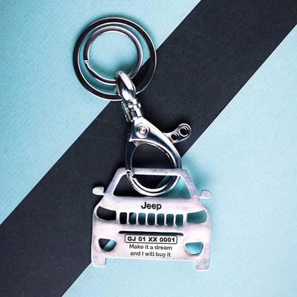 Jeep Compass Keychain-Front View / Silver