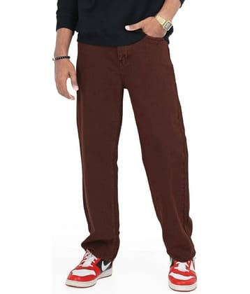 GF Straight Fit Solid Men's High-Rise Jeans - Brown