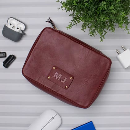 PERSONALISED TECH ORGANISER - MAROON-Maroon