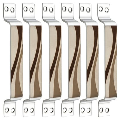 S-GUARD Stainless Steel Door & Cabinet Handles, Knobs Handles-Size-6 Inch-6 Pcs-Laser Printed Design-SSL32