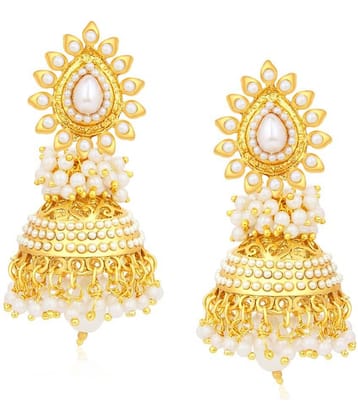 Sukkhi - White Jhumki Earrings ( Pack of 1 )