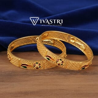 Vivastri Premium Designer Alloy Brass 1 Gram Gold Plated Bangles Kangan Kada for Women Girls- VIVA1083BG2.4 Vivastri Premium Designer Alloy Brass 1 Gram Gold Plated Bangles Kangan Kada for Women Girls- VIVA1083BG2.4