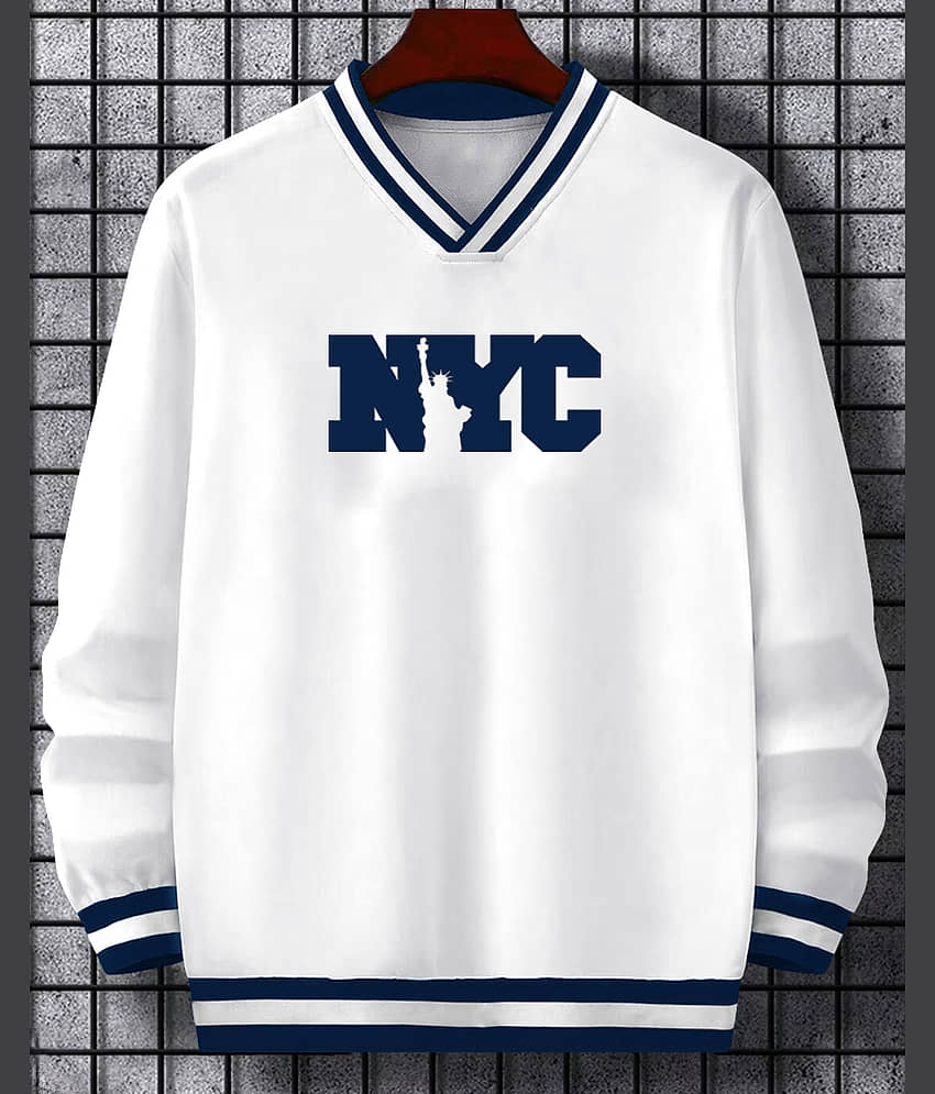 Eyebogler Cotton Blend Oversized Fit Printed Full Sleeves Men's V-Neck T-Shirt - Black ( Pack of 1 )