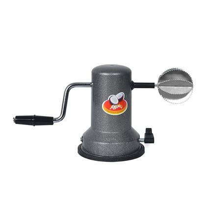 Anjali - CO03 Sleek Stainless Steel Vacuum Base Coconut Scrapper, Black