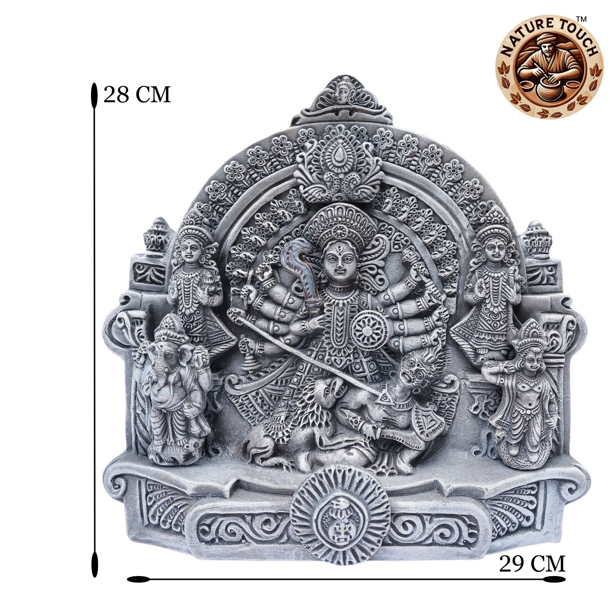 Nature Touch Eco-Friendly Terracotta Durga Statue Clay Sculpture for Festive Decor & Gifting