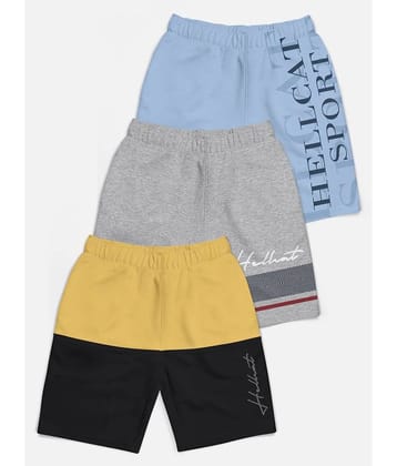 HELLCAT Pack of 3 Cotton Blend Shorts For Boys ( Multi Color )