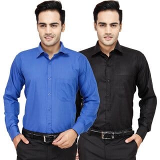Baleshwar Men Multicolor Solid Formal Shirt (Pack of 2)