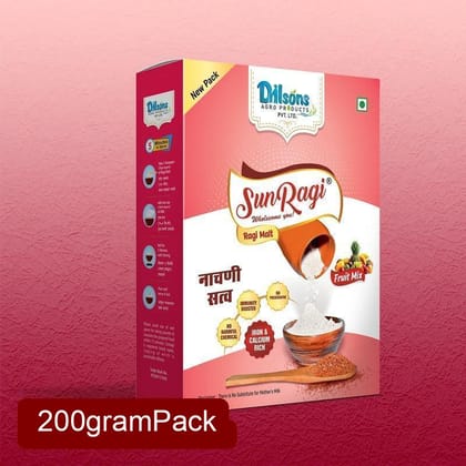 SunRagi Mixed Fruit Ragi Malt (200g) | Apple, Banana & Mango Blend | Superfood Health Drink
