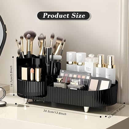 Rotatable 360° Makeup Organizer | Vanity Countertop Cosmetics & Perfume Display | Brush Holder & Skincare Storage for Bathroom & Dresser