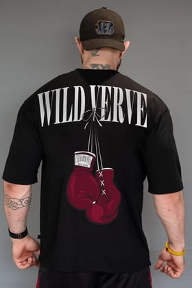BOXING CHAMPION WILDVERVE OVERSIZED T-SHIRT (BLACK)-S
