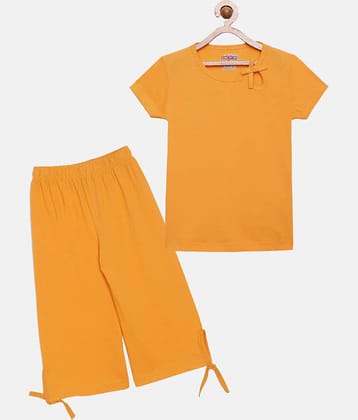 Sini Mini Pack of 2 Girls Cotton Shirt With Capris ( Yellow )