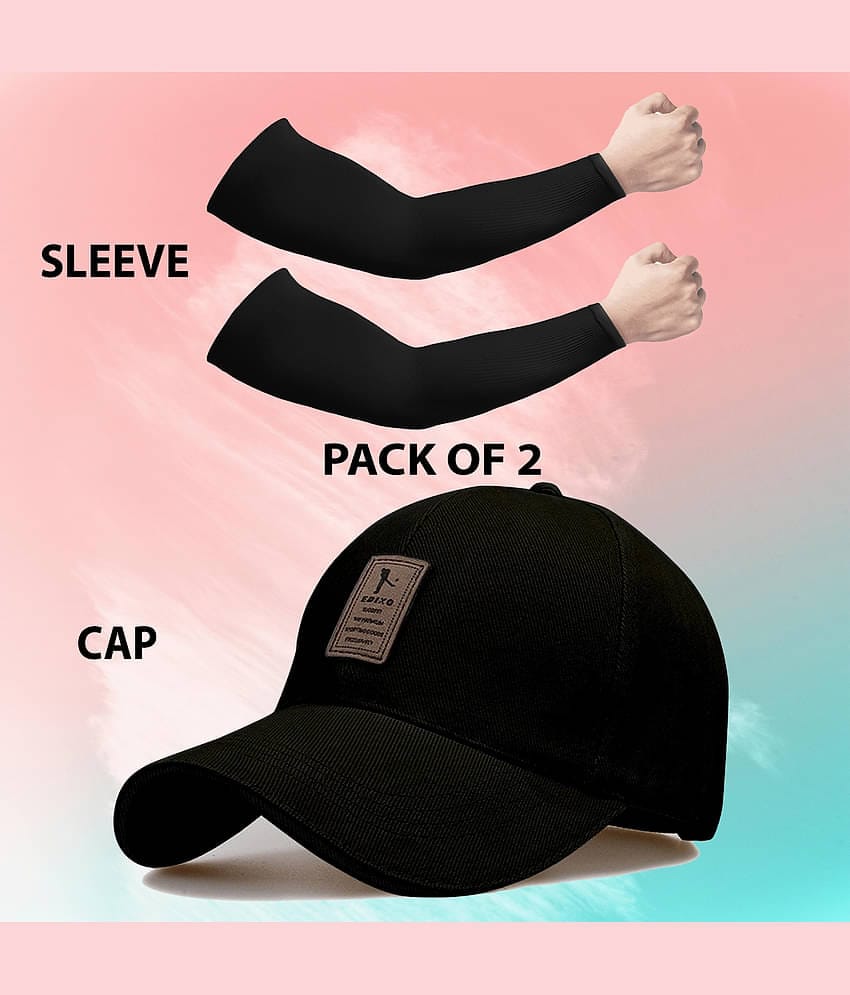 Alamos Pack of 2 Cotton Men's Cap ( Black )