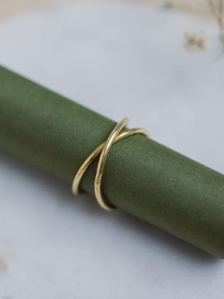 Twisty Brass Two way Adjustable Ring (Anti Tarnish)