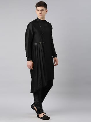 Black Drape Kurta Set-Made To Measure / Kurta Churidaar Set
