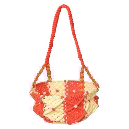 Ajeevika's Sunset Charm- Orange and Cream Pooja Basket|Traditional Round Shape|Pooja Basket