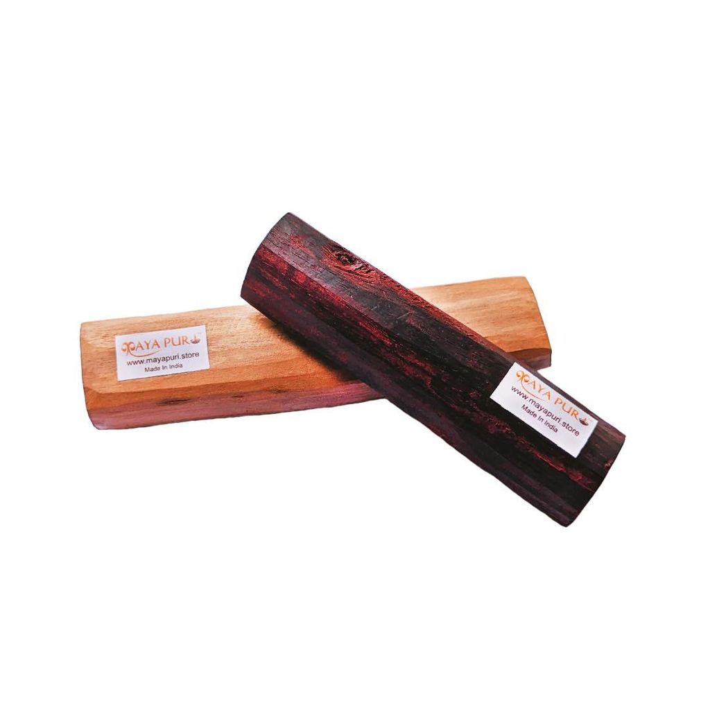 MAYAPURI Original White Chandan Kath and Natural Lal Chandan Combo 1+1 Stick Pure Sandalwood for Spiritual and Ritual Practices, Approx Weight: 50 Grams (Pack of 2) - Pooja Needs | Buy online on ZillyBuy