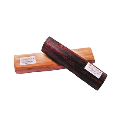 MAYAPURI Original White Chandan Kath and Natural Lal Chandan Combo 1+1 Stick Pure Sandalwood for Spiritual and Ritual Practices, Approx Weight: 50 Grams (Pack of 2)