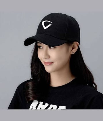 Babji Black Cotton Women's Cap ( Pack of 1 )