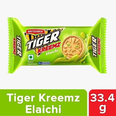 Britannia Tiger Kreemz - Elaichi Cream Biscuits, 33.4 g