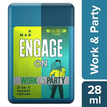 Engage On 2-In-1 Pocket Perfume - Man, Work & Party, 28 ml