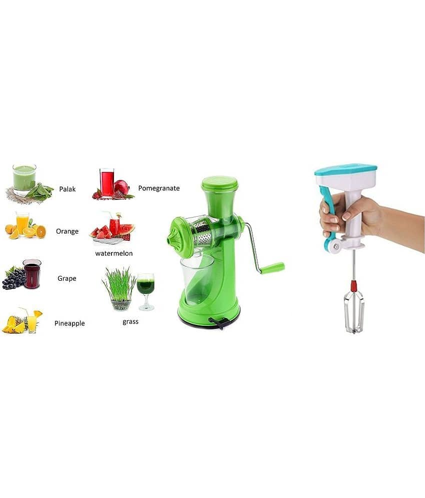Analog kitchenware - Stainless Steel Dark Green Manual Juicer ( Pack of 2 )