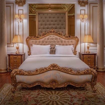 Royal looking Bed with Ultra Luxury side tables