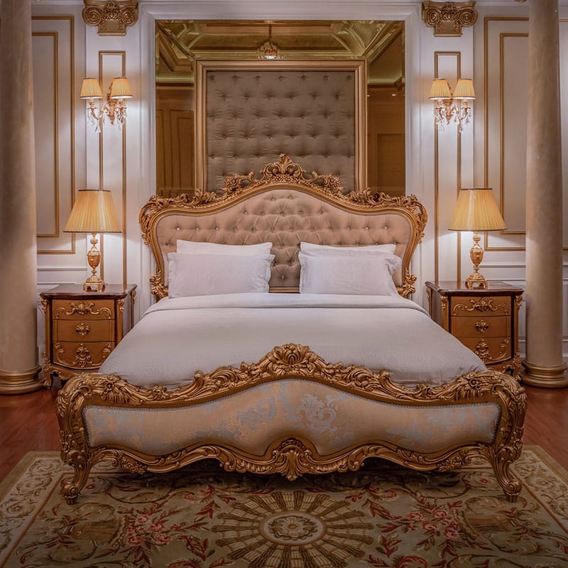 Royal looking Bed with Ultra Luxury side tables