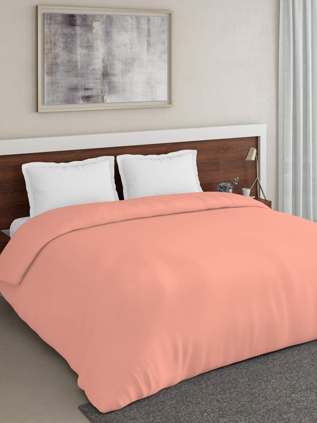 D'Decor Live Beautiful 180TC 1 Double Duvet with 2 Pillow Covers - Pink (228 CM X 274 CM, 90IN X 108IN)