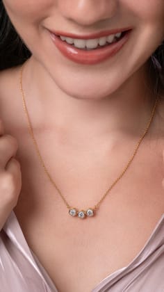 Sanika Silver Pendant with chain | 22KT Gold Vermeil-Yellow Gold / 16 inches + 1 inch Extension