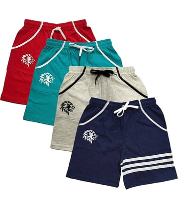 atlans Pack of 4 Cotton Blend Shorts For Boys ( Multi Color )