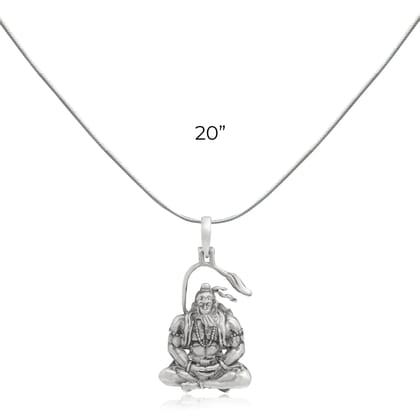 925 Sterling Silver Meditating Shri Hanuman Ji Pendant-Pendant + 20" Chain