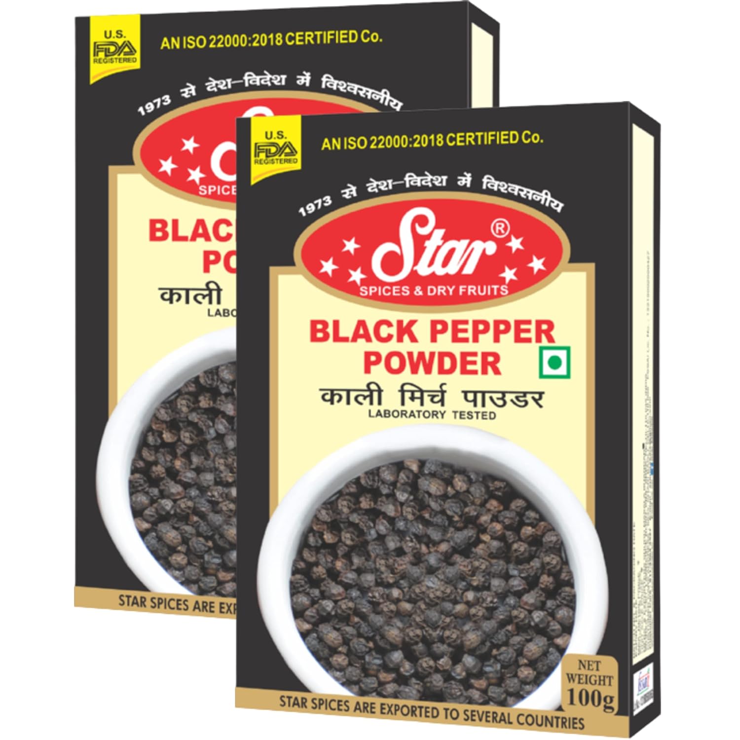 Star Spices Black Pepper Powder, 100 gm - Pack of 2
