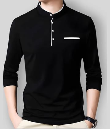 GESPO Pack of 1 Cotton Blend Regular Fit Men's T-Shirt ( Black )