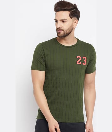 The Million Club Pack of 1 Cotton Blend Regular Fit Men's T-Shirt ( Green )