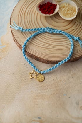 You are A Star Gold Plated Sterling Silver Charm Rakhi-Gold