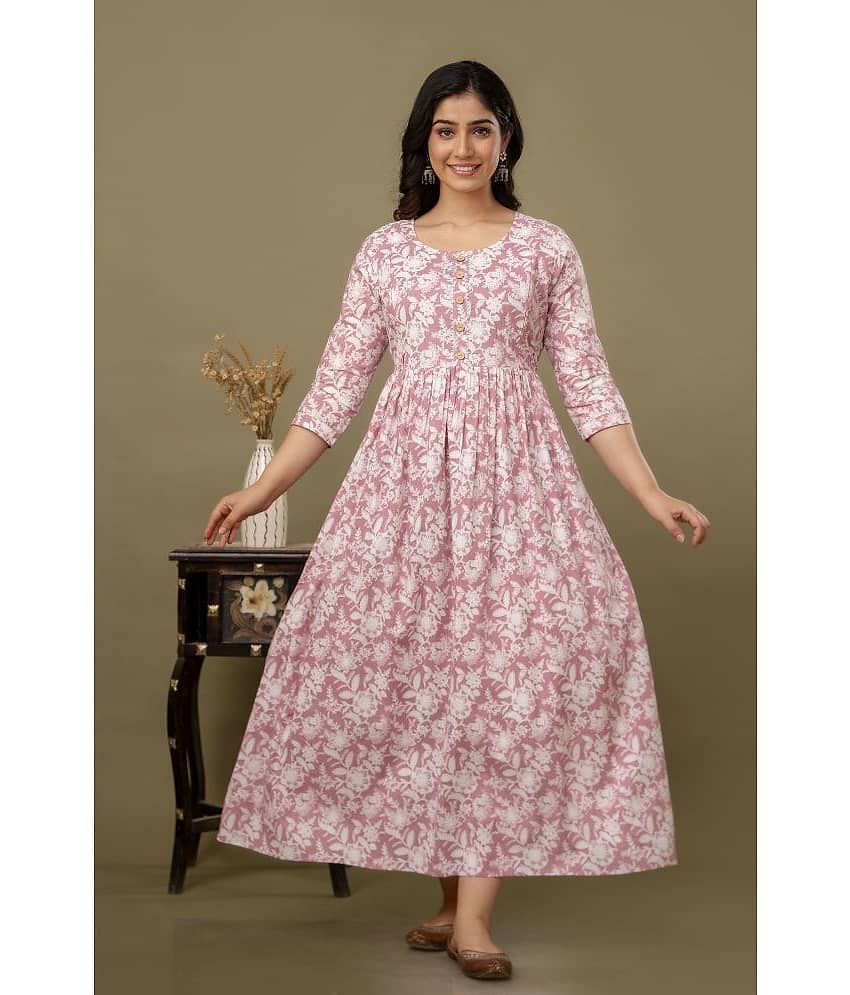 Nevisha Style Pink Cotton Maternity Kurta Single