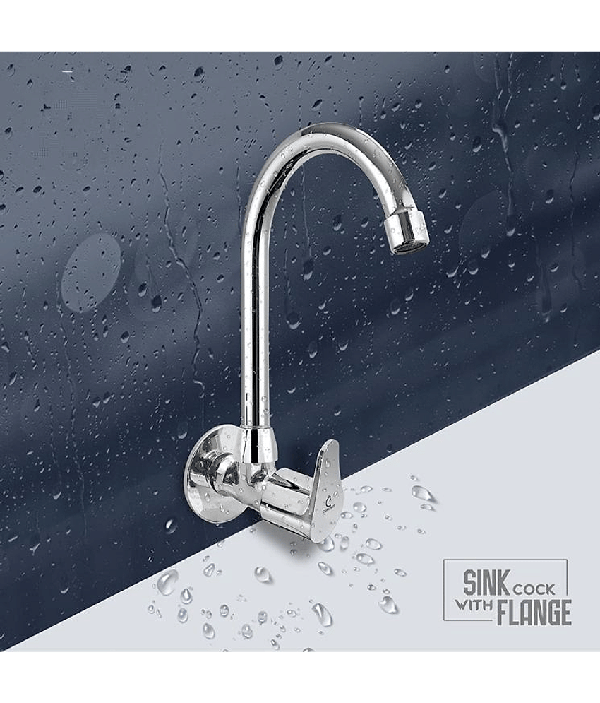 Bathfax Zinc Wall Mount Sink Tap for Kitchen Steel Kitchen Taps Oreo