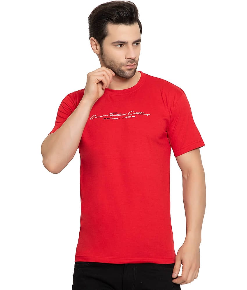 Zeffit - Cotton Blend Regular Fit Red Men's Sports T-Shirt ( Pack of 1 )