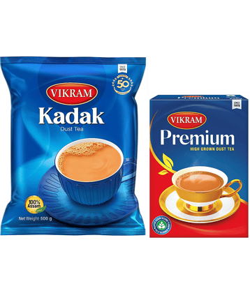 Vikram Tea ComboKadak Dust Tea 500g & Premium High Grown Dust Tea 250g750g(Pack of 2)