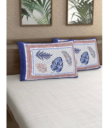 AJ Home - Pack of 2 Cotton Ethnic Regular Pillow Cover ( 68.58 cm(27) x 43.18 cm(17) ) - Blue