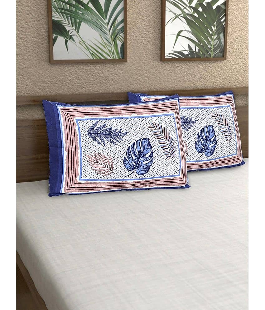 AJ Home - Pack of 2 Cotton Ethnic Regular Pillow Cover ( 68.58 cm(27) x 43.18 cm(17) ) - Blue