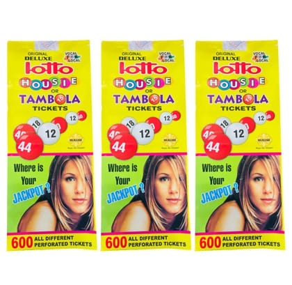 MUKESH Tambola Tickets 1800 Tickets Three Books Party Game Housie Tickets